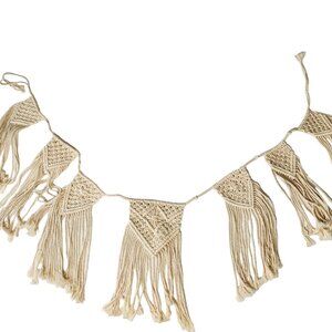 Macrame Woven Wall Hanging Fringe Garland Banner Boho Handmade Natural 72" New